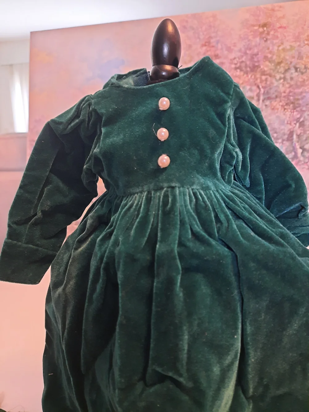 Green Velvet Holiday Doll Dress